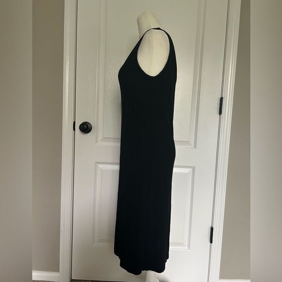 Ralph Lauren Womens Classic Black V-Neck Sleeveless Dress 100% Rayon Size Medium - Picture 2 of 8